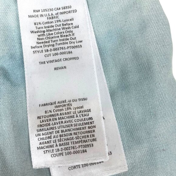 Current Elliott The Vintage Cropped Rehan Blue Medium Wash Slim Denim Jeans 30 - Picture 16 of 16